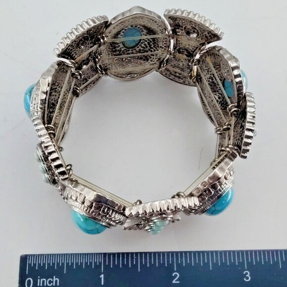 HSN R.J. Graziano "Best West" Simulated Turquoise Stretch Bracelet - Picture 4 of 8